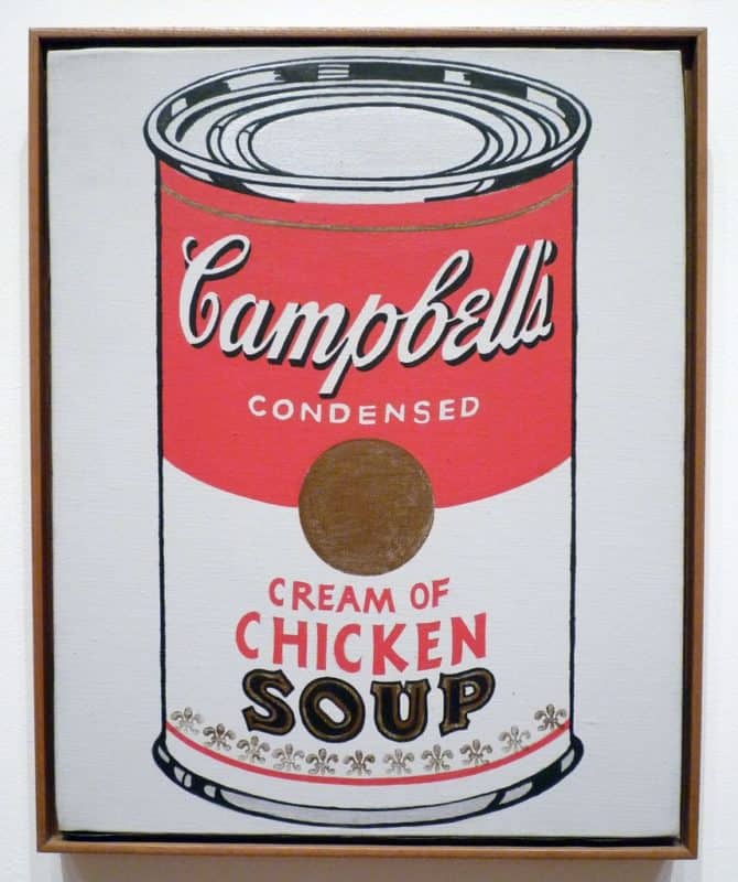 andy warhol's campbell soup mid century painting