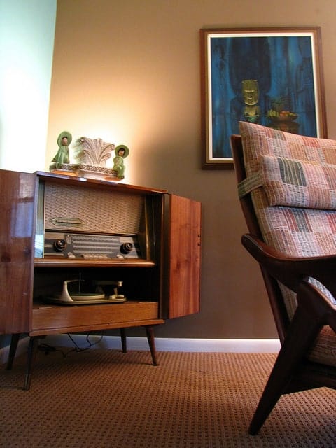 mid century decor with vintage technology radio | byBespoek